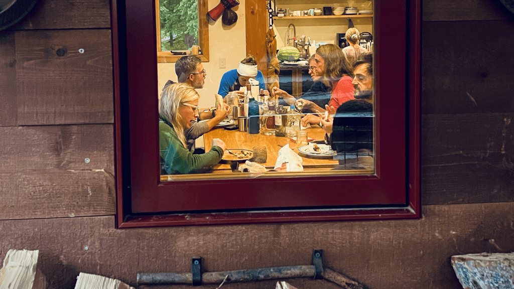 Peeking into Hayden Backcountry Lodge on a Fall day